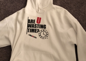Official ARE U WASTING TIME? White Cotton Hoodie