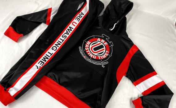 Butter Smooth Red and Black Hooded Sweatsuit Unisex