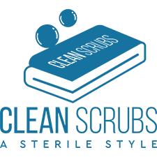 Clean Scrubs Logo Blue on Transparency